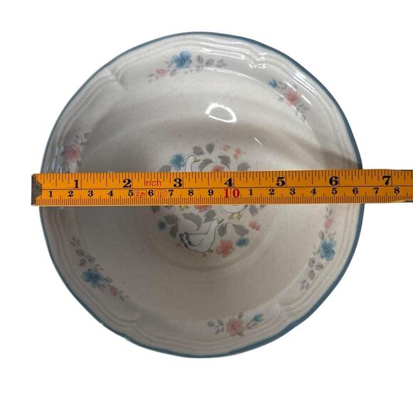 Vintage 1988 Country Classics Dinnerware Set Goose Floral 3pc Plates and Bowl - Picture 7 of 12